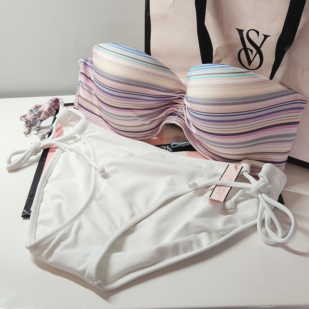 Victoria's Secret Bandeau Bikini - Top size 34C + size small bottoms